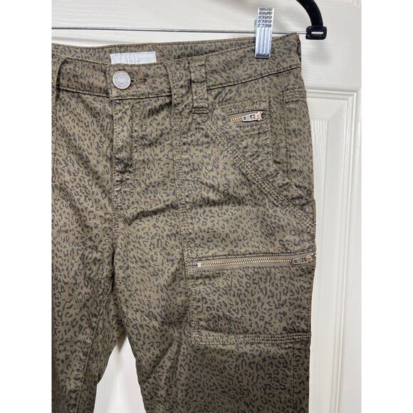 Joie Parke Skinny Jeans Utility Cargo Zip Pocket Moto Pant Green 27 Capsule - Picture 4 of 8